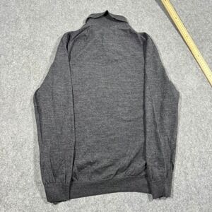 Brooks Brothers Extra Fine Merino Wool Long Sleeve Polo Sweater Gray Mens XL